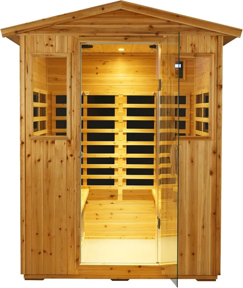 Kanlanth Outdoor Sauna 4 Person Infrared Saunas for Home